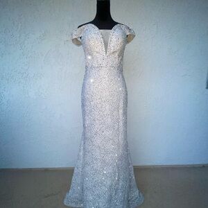 Camilla beaded  Silver  Dress